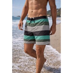 Patagonia Board Shorts Surf Swim Trunks Men's 36 Stripe Common Threads 8" Inseam